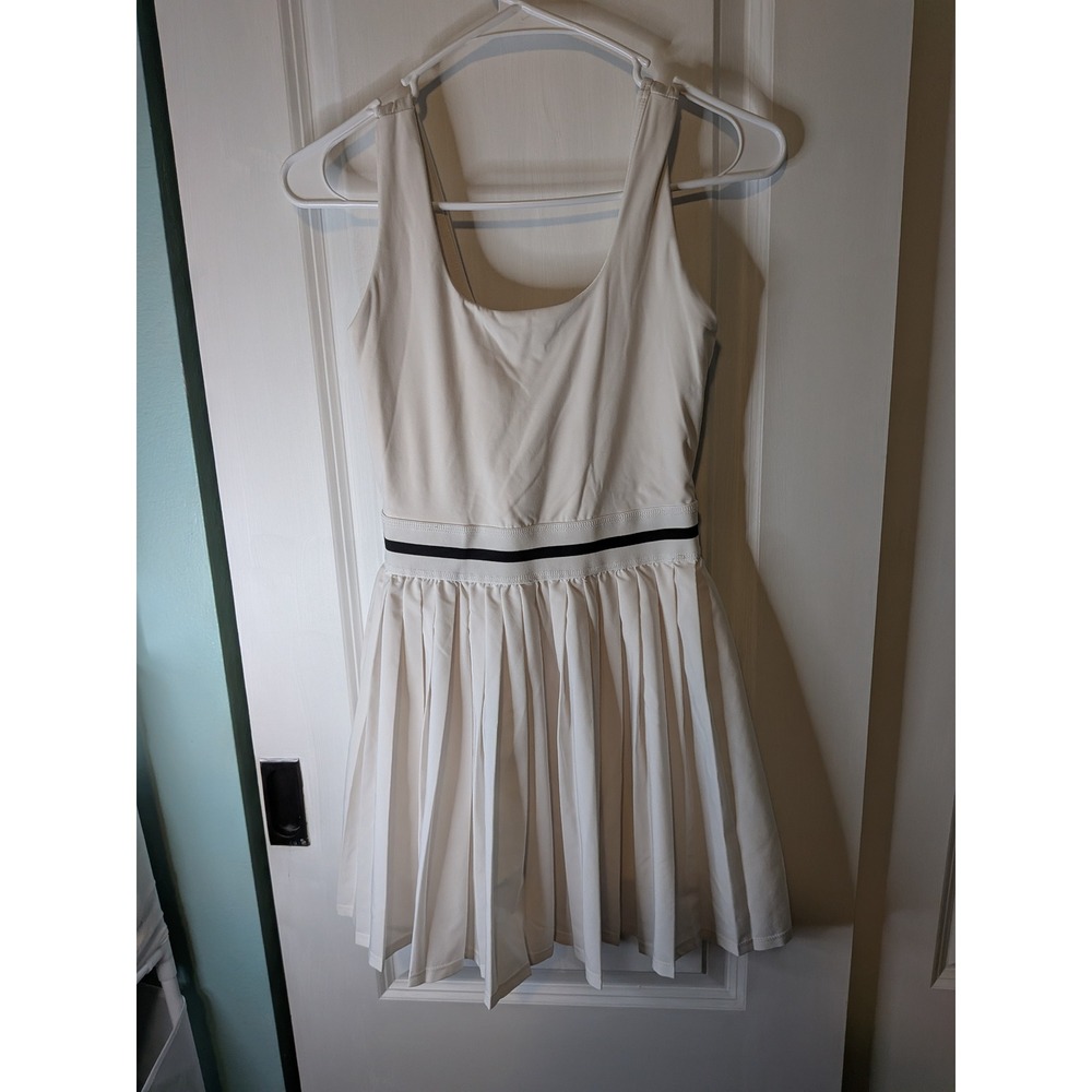 All in Motion Womens White Pleated Active Tennis Dress Built-in Shorts XS